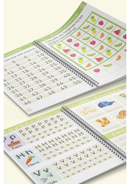 Oluklu Silinebilen Yazı Kitabı Seti (Alfabe + Sayılar) | Kabartmalı Yaz-Sil Eğitim Seti, Sihirli Kalemli, Okul Öncesi Harf ve Rakam Öğrenme, 3–7 Yaş