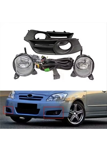Ön Tampon Halojen Sis Lambası Çerçeve Kiti Kablo Demeti Toyota Corolla 2004-2006 Avrupa Sürüm Otomatik Parçaları (Yurt Dışından) indirimleri