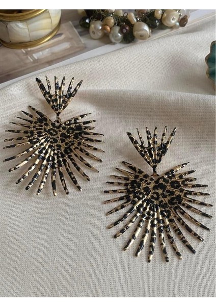 Leopar Desenli Büyük Tasarım Küpe – Gösterişli, Işıltılı, Trend Statement Kadın Küpe fiyatları