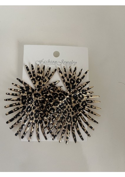 Leopar Desenli Büyük Tasarım Küpe – Gösterişli, Işıltılı, Trend Statement Kadın Küpe indirimleri