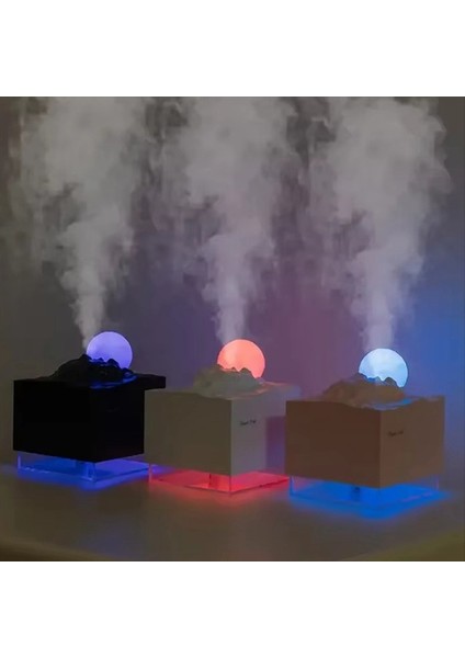 Aroma Difüzör Serin Sis Nemlendirici LED Ay Lambası Esansiyel Yağı Aroma Difüzör ve Gece Işığı Siyah (Yurt Dışından) fiyatları