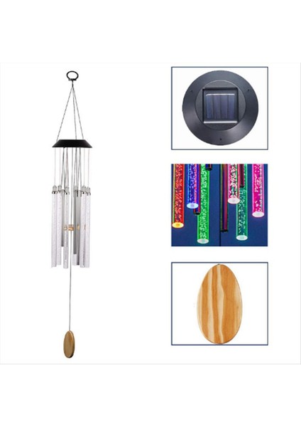 Güneş LED Rüzgar Zil Işığı Çeşitli Renkler Açık Açık Su Geçirmez Asılı Tüp Kolye Lambası (Yurt Dışından) fırsatları