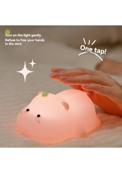 Hippo Bebek Gece Işık Sevimli Karikatür Çocuk Yat Başı Dekorasyon Atmosferi Hafif Yumuşak Işık Uyku Lambası (Yurt Dışından) fiyatları