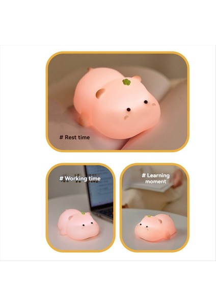Hippo Bebek Gece Işık Sevimli Karikatür Çocuk Yat Başı Dekorasyon Atmosferi Hafif Yumuşak Işık Uyku Lambası (Yurt Dışından) fırsatları