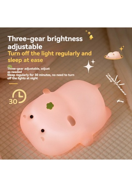 Hippo Bebek Gece Işık Sevimli Karikatür Çocuk Yat Başı Dekorasyon Atmosferi Hafif Yumuşak Işık Uyku Lambası (Yurt Dışından) indirimleri