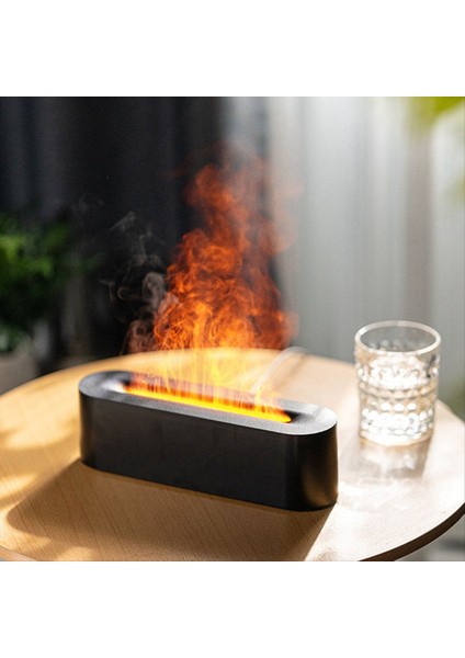 Alev Hava Nemlendiricisi Ultrasonik Serin Sis Makinesi Nebülizör LED Uçucu Yağ Difüzör Siyah (Yurt Dışından) fiyatları