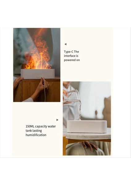 Alev Hava Nemlendiricisi Ultrasonik Serin Sis Makinesi Nebülizör LED Uçucu Yağ Difüzör Siyah (Yurt Dışından) modelleri