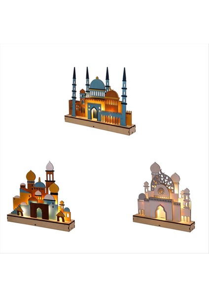 C Ahşap Eid Mübarek LED Gece Işık Müslüman Ramazan Dekoru Ev Islam Müslüman Partisi Mübarek Dekor Parti Malzemeleri (Yurt Dışından) fiyatları