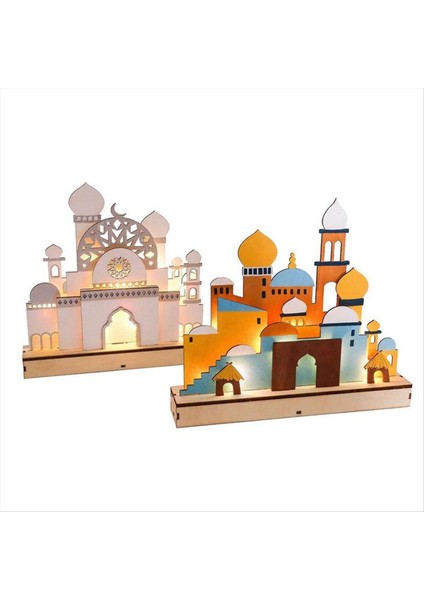 C Ahşap Eid Mübarek LED Gece Işık Müslüman Ramazan Dekoru Ev Islam Müslüman Partisi Mübarek Dekor Parti Malzemeleri (Yurt Dışından) fırsatları