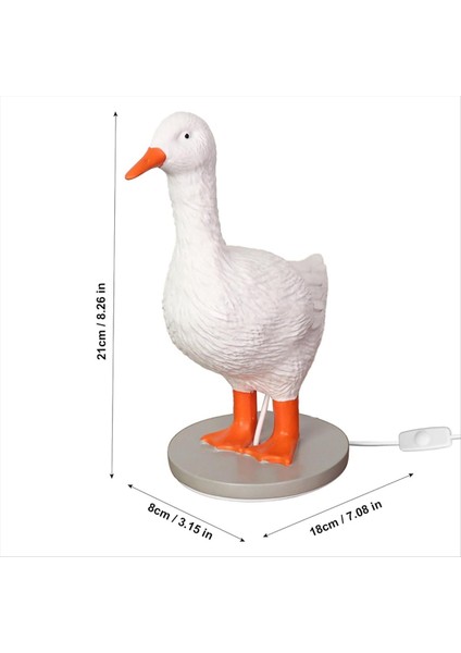Ördek Lambası, 3D Ördek Masası Lambası, Hayata Benzeyen LED Ellamp, Reçine Ördek Gece Işığı USB Beyaz (Yurt Dışından) fırsatları