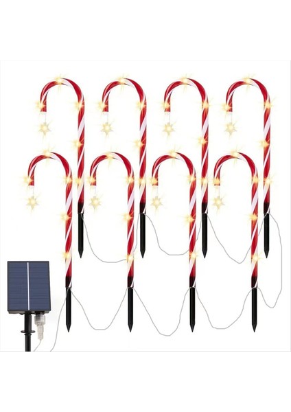 Noel Şeker Kamışı Yol Işıkları Güneş Powered Noel Dekorasyonları Pisap Işıkları 1 Ila 8 LED Payt Işıkları Zemin Lambası (Yurt Dışından)