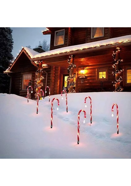 Noel Şeker Kamışı Yol Işıkları Güneş Powered Noel Dekorasyonları Pisap Işıkları 1 Ila 8 LED Payt Işıkları Zemin Lambası (Yurt Dışından) fırsatları