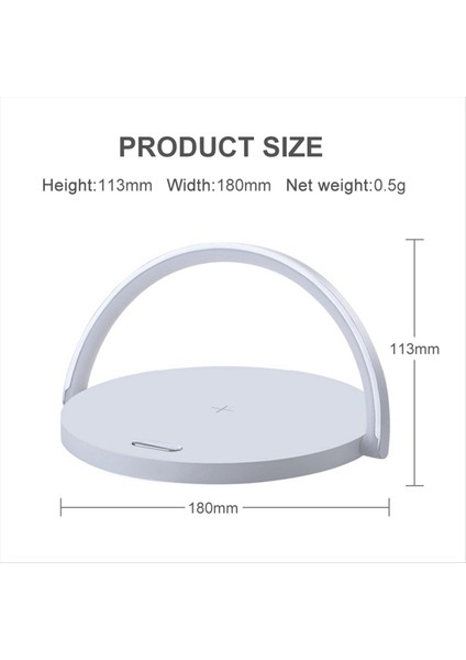Yuvarlak Dokunuş Küçük Masa Lambası Çok Fonksiyonlu Kablosuz Şarj Cihazı Cep Telefonu Tutucu Ahşap Tahıl Renk (Yurt Dışından)