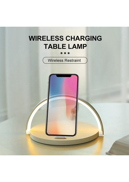 Yuvarlak Dokunuş Küçük Masa Lambası Çok Fonksiyonlu Kablosuz Şarj Cihazı Cep Telefonu Tutucu Ahşap Tahıl Renk (Yurt Dışından) fiyatları