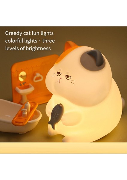Sevimli Silikon Kedi Gecesi Işık Dimmable Kreş Uyku Işığı Kawaii Kablosuz Dokunmatik Işık Çocuklar Odası Dekor B (Yurt Dışından) indirimleri