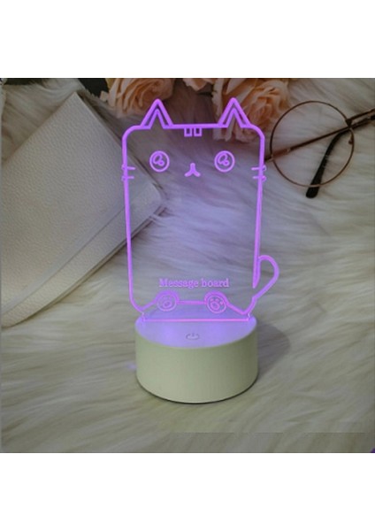 Şeffaf LED Gece Işık USB Gece Işığı Silinebilir Yazma Kurulu Masaüstü Dekorasyon Yuvarlak (Yurt Dışından) fiyatları