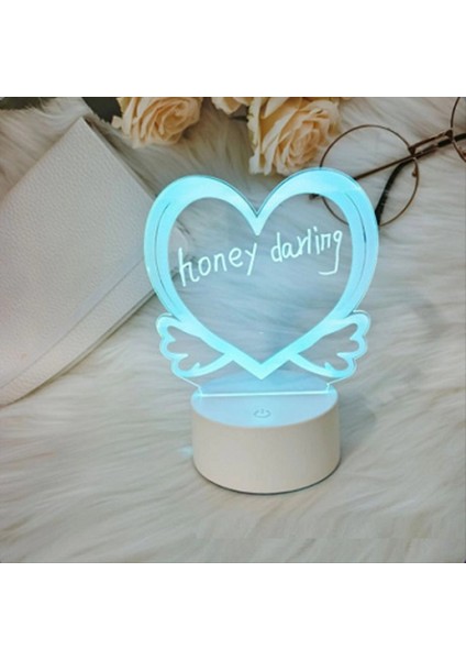 Şeffaf LED Gece Işık USB Gece Işığı Silinebilir Yazma Kurulu Masaüstü Dekorasyon Yuvarlak (Yurt Dışından) modelleri