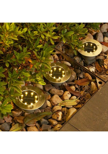 Güneş Zemin Işıkları Dış Mekan Güneş Su Geçirmez LED Işık Bahçe Bahçesi Adım ve Geçit Sıcak Beyaz LED Güneş Işıkları (Yurt Dışından) indirimleri