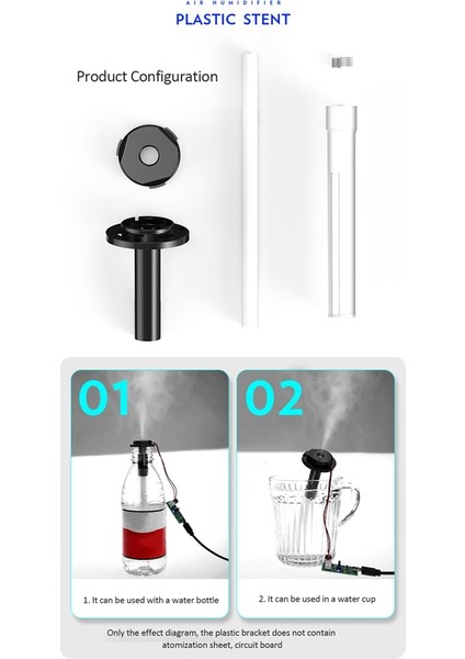 Atomizasyon Sprey Plastik Braket USB Mini Nemlendirici Dıy Deneyi Ultrasonik Atomizasyon Braketi Atomizer Olmadan (Yurt Dışından) modelleri