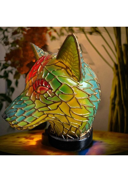 Ev Dekorasyonu Için Kullanılan 15CM Reçine Vitray Tablo Lambası-Hayvan Serisi. (Yurt Dışından) modelleri