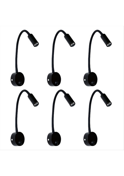 6pcs Başucu Çalışma Çalışması Okuma Lambası Duvar Lambası Aplikleri 3W LED Kitap Lambası Duvar Gece Lambası Yatak Odası Yurt Için LED (Yurt Dışından)