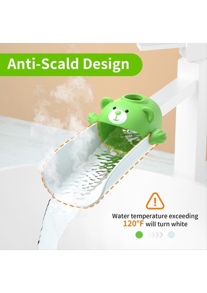 Musluk Genişletici Bebek El Yıkama Genişletici Çocuk Silikon Karikatür Anti-Ölçeklendirme ve Sıçrayan Su Yeşili (Yurt Dışından) fırsatları