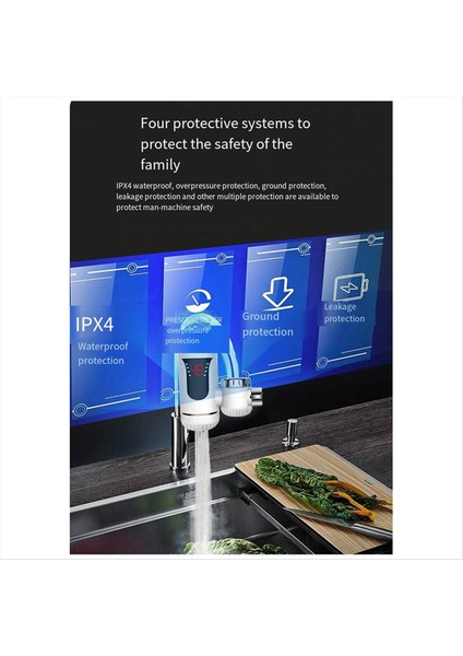 Kolay Kurulum Hızlı Isıtma Musluğu Anında Elektrikli Su Isıtıcı Musluk Isıtıcı Dijital Ekran Eu-Plug (Yurt Dışından) fiyatları