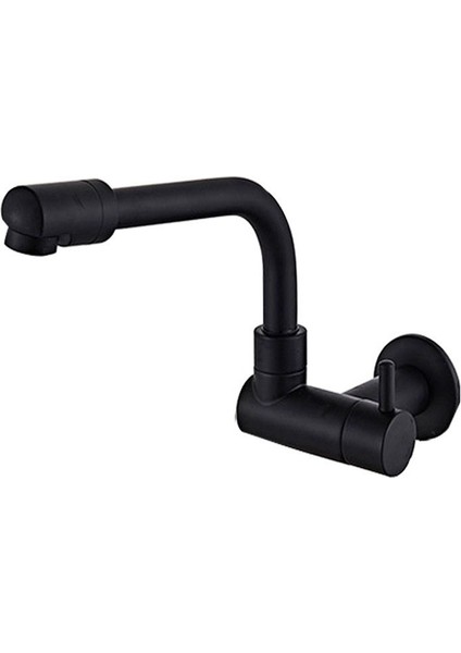360 Derece Dönen Siyah Duvara Monte Tek Soğuk Su Karıştırıcı Katı Pirinç Mutfak Lavabo Basin Musluk Paspas Havuz Su Muslukları (Yurt Dışından)