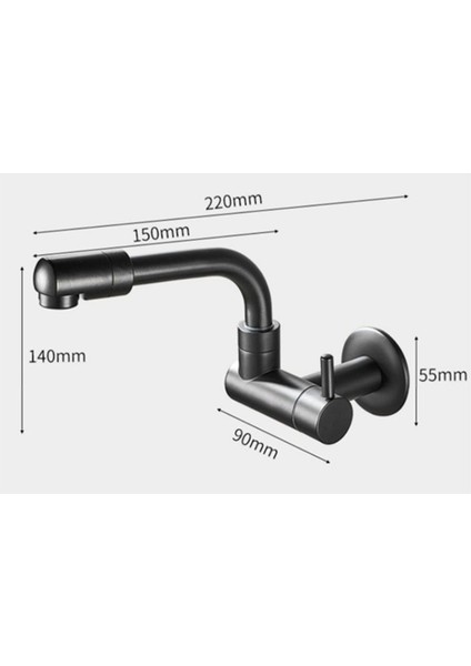 360 Derece Dönen Siyah Duvara Monte Tek Soğuk Su Karıştırıcı Katı Pirinç Mutfak Lavabo Basin Musluk Paspas Havuz Su Muslukları (Yurt Dışından) modelleri