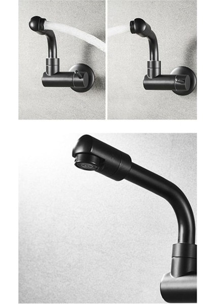 360 Derece Dönen Siyah Duvara Monte Tek Soğuk Su Karıştırıcı Katı Pirinç Mutfak Lavabo Basin Musluk Paspas Havuz Su Muslukları (Yurt Dışından) fırsatları