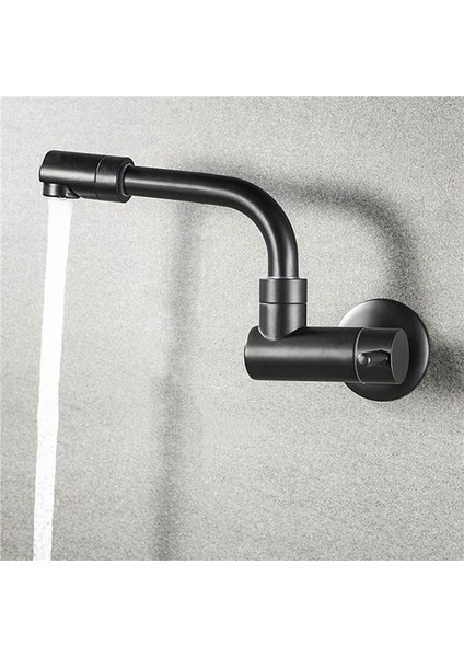 360 Derece Dönen Siyah Duvara Monte Tek Soğuk Su Karıştırıcı Katı Pirinç Mutfak Lavabo Basin Musluk Paspas Havuz Su Muslukları (Yurt Dışından) indirimleri