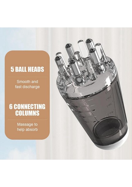 2 Adet Kafa Derisi Aplikatör Sıvı Tarak Portatif Kafa Derisi Masaj Tarağı ile Silindir Topu Uçucu Yağ Saç Bakım Cihazı, Gri (Yurt Dışından) modelleri