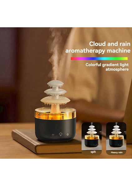 Bulut Yağmur Air Nemlendirici Uçucu Yağ Aromaterapi Difüzör USB Sessiz Mist Hava Hava Nemlendirici 7 Renkli Işık Abd Fişi (Yurt Dışından) modelleri