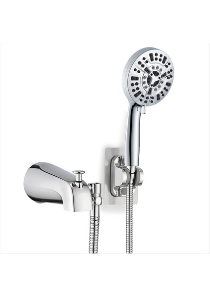 9 Püskürtücü Ayarlı Tüm Metal Küvet Musluğu, Krom Kaplama, Yerleşik Saptırıcı ve Evrensel Uyum Adaptörleri ile (Yurt Dışından) fiyatları