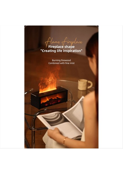 Alev Aroma Difüzör Şömine Esansiyel Yağ Difüzör Hava Nemlendiricisi Gerçekçi Ateş Gecesi Işığı ile Serin Sis Farkı (Yurt Dışından) indirimleri