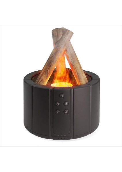 Simüle Edilmiş Alev Difüzör Şenlik Ateşi Hava Nemlendiricisi Ultrasonik Serin Sis Yapıcı Sisli LED Uçucu Yağ Lambası Difüsör, Siyah (Yurt Dışından) indirimleri