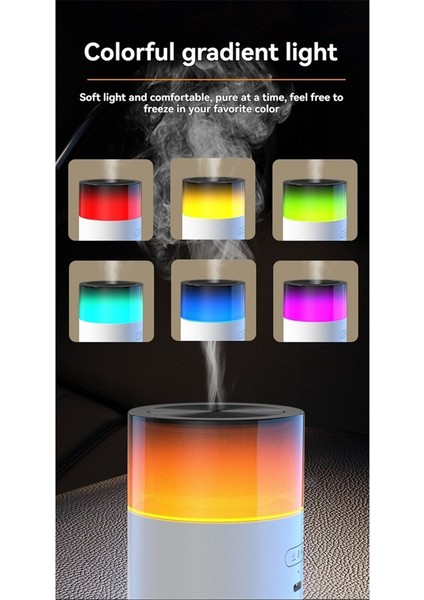 LED Işık Nemlendirici Aromaterapi Makinesi USB Sessiz Esansiyel Yağ Difüzör Gece Işığı Sisli Hava Nemlendirici Beyaz (Yurt Dışından) indirimleri