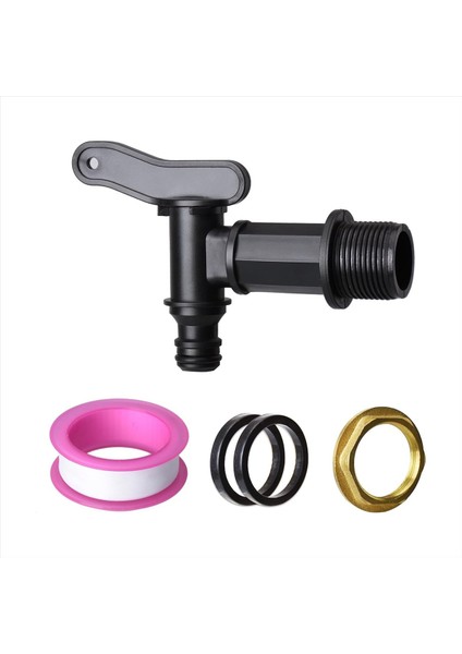 3/4in Su Poposu Musluk Plastik Çırpınan Hosepipe Yağmur Varil Su Izmaritleri Bsp Iplik Yedek Su Pirinç Somun ile Musluk (Yurt Dışından)