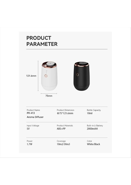 Difüzör Araba Hava Sprester Stark-Off Fonksiyon USB Şarj Edilebilir Esansiyel Yağ Difüzör 9 Renk Işıkları Kokusu (Siyah) (Yurt Dışından) fırsatları