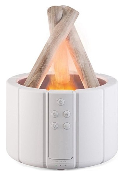 Campfire Aromaterapi Makinesi Ev Aromaterapi Makinesi Esansiyel Yağ Aromaterapi Alev Nemlendiricisi Ev Deco Beyaz (Yurt Dışından)