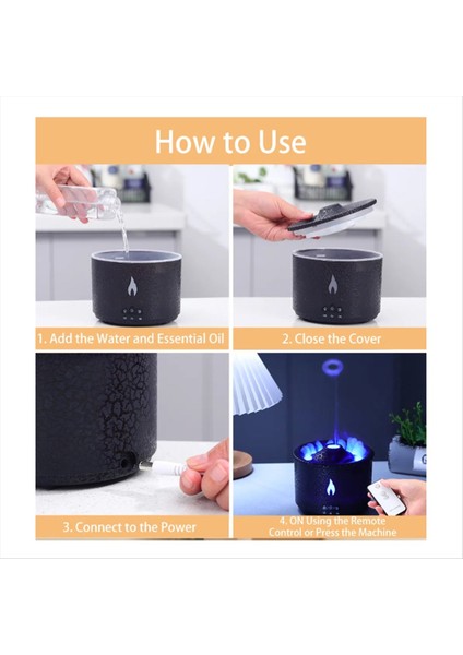 Duman Halkası Volkanik Alev Difüzör 360ML Aromaterapi Esansiyel Yağ Difüzör Hava Nemlendiricisi Noel Si (B) Ab Fişi (Yurt Dışından)