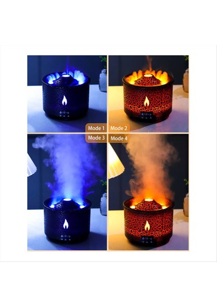 Duman Halkası Volkanik Alev Difüzör 360ML Aromaterapi Esansiyel Yağ Difüzör Hava Nemlendiricisi Noel Si (B) Ab Fişi (Yurt Dışından) modelleri