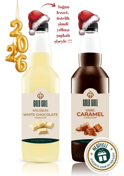 Beyaz Çikolata & Karamel Aromalı Kahve & Meyve Şurubu 2 x 700 ml