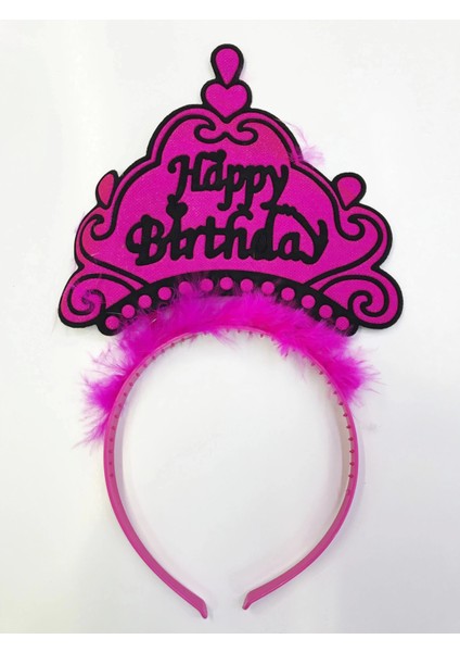 Happy Birthday Yazılı Neon Renk Taç 12 Adet fırsatları