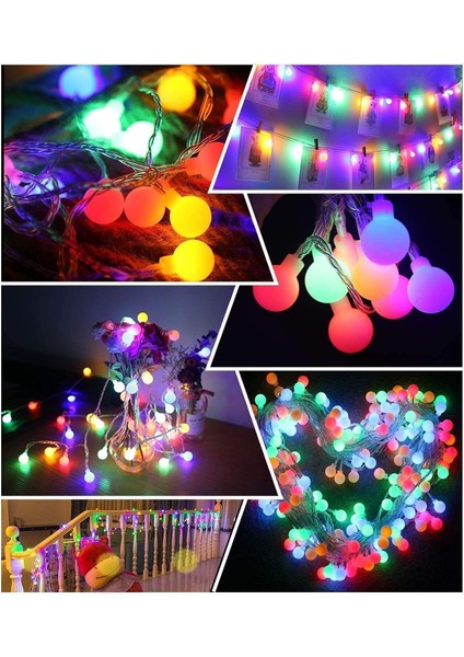 Vıp Profesyonel 50 Metre Renkli Top LED Işık Ultra Parlak LED Işık Yılbaşı Ağacı Işığı Dış Mekan