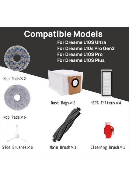 Dreame L10S ULTRA/L10S Pro GEN2/L10S PRO/L10S Plus Elektrikli Süpürge Aksesuarları Kitleri Için Yedek Parçalar (Yurt Dışından) fiyatları