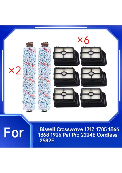 Bissell Crosswave 1713 1785 1866 1868 1926 Pet Pro 2224E Akülü 2582E Elektrikli Süpürge Rulo Fırça ve Filtre (Yurt Dışından) modelleri
