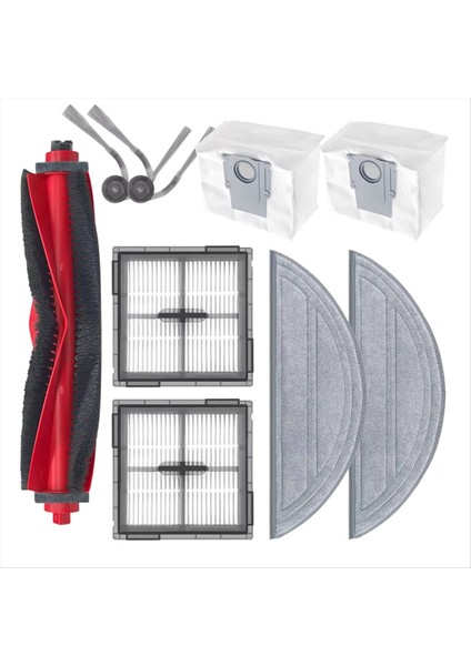 Roborock Q10 S5/Q10 S5+/Q10V/Q10V+/Q10 VF/Q10 Vf+/s8 Pro/s8 Pro Plus Parça Ana Yan Fırça Filtre Paspas Bezi Toz Torbaları (Yurt Dışından)