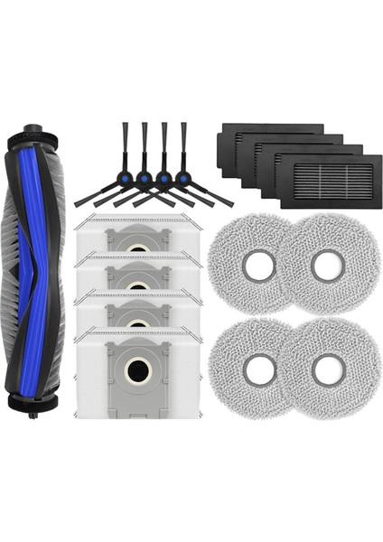 Uyumlu Ecovacs T50 Max Pro Omnı Yedek Parça Aksesuarları Ana Yan Fırça Paspas Bezi Toz Torbası Hepa Filtre (Yurt Dışından)