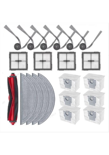 Roborock Q10 S5/Q10 S5+/Q10V/Q10V+/Q10 VF/Q10 Vf+/s8 Pro/s8 Pro Plus Ana Yan Fırça Filtresi Paspas Bezi Toz Torbası (Yurt Dışından)